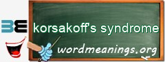 WordMeaning blackboard for korsakoff's syndrome